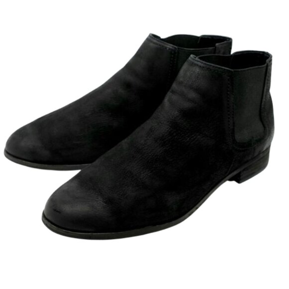 FRYE~Mallory Chelsea~Women's BLACK NUBUCK LEATHER ANKLE BOOTS Size 9.5 - Picture 1 of 8